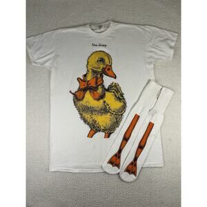 Vtg Heartland Apparel 90s Duck TShirt & Socks Sleep Set OSFA Single Stitch